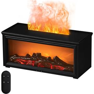 LPQKCcY Diffusore di Oli Essenziali con Fiamma Camino e Telecomando - 7 Colori Fiamma - Umidificatore e Diffusore Aromaterapia 280ml - Timer e Spegnimento Automatico per Casa, Ufficio, Camera da Letto