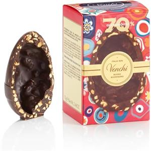 Venchi - Uovo di Cioccolato Mignon, Gusto Gourmet Extra Fondente 70% con "Nocciola Piemonte IGP", 70 gr, Senza Glutine, Vegano, Senza Sorpresa, Collezione Pasqua, Idea Regalo