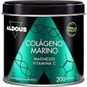 Aldous Bio Collagene Marino con Magnesio e Vitamina C - 200 Capsule - Integratore Collagene Bellezza e Benessere - Pelle, Capelli e Unghie - Anti Age - Ossa, Articolazioni - Marine Collagen Naticol - ALDOUS