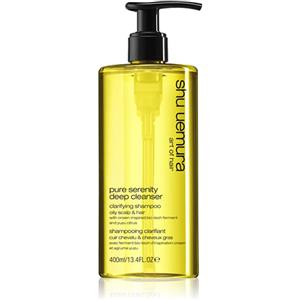 Shu Uemura Deep Cleanser Pure Serenity Shampoo Riequilibrante per Capelli e Cuoio Capelluto Grassi 400 ml con Fermenti Bio-Tech e Yuzu