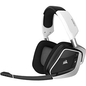 Corsair VOID ELITE Wireless Cuffie Gaming con Microfono, Audio 7.1 , Wireless 2.4 GHz a Bassa Latenza, 12 metri di portata, Personalizzabili Illuminazione con PC, PS4 Compatibilità, Bianco