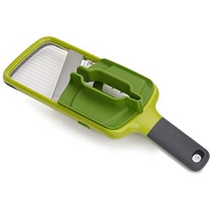 Joseph Joseph Multi-Grip, Mandolina per Verdure, Tagliaverdure manuale regolabile, affetta Verdure con Presa di Precisione e tre Spessori di Taglio, Verde