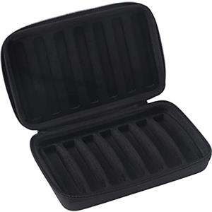 Qiilu La scatola portaoggetti per valigia in pelle PU nera per armonica con cerniera può contenere 7 armoniche porta armoniche hohner