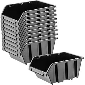 KADAX Contenitori Impilabili Per Pannello Porta Attrezzi da Parete, Cassette di Plastica per Minuteria, Scatole per Officina e Garage (10: Nero, 115 x 80 mm)