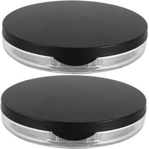 EPIGEIST Contenitori Cosmetici Vuoti per Cipria e Fondotinta in Polvere, 2 Scatole Nere Opache Piumino, Custodia Compatta per Borsa Trucco