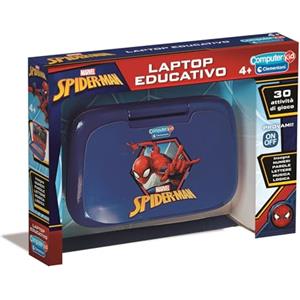 Clementoni - Computer Kid Spiderman Laptop Educativo Bambini 4+Anni, Giochi e attività Didattiche per Imparare Lettere, Numeri, Logica e Musica, Design a Tema Supereroe Marvel, Lingua Italiana, 16057