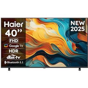 Haier LED Full HD H40K85EFX 40" Smart TV, Google TV, Dolby Audio, HDR 10, Telecomando Smart, Google Assistant, Bluetooth 5.1, DBX TV, HDMI 2.1 x 4 [2025]