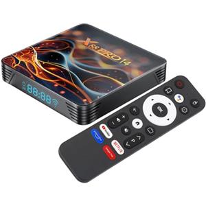 GREVA Android 14.0 TV Box, 8K Android Box 2 GB RAM 16 GB ROM RK3518 Quad-Core 64 bit Cortex-A53, UHD Smart TV Box Internet 2,4/5,0 GHz Dual Wi-Fi6 10/100 M Ethernet LAN Bluetooth 5.0 HDMI 2.1 HDR10