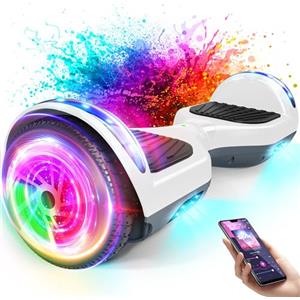 SISIGAD Hoverboard 6.5 Pouces auto-équilibrant avec haut-parleur Bluetooth et lumière LED, cadeaux pour enfants