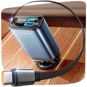 LISEN Caricatore Auto USB C 57 W [2025 Super Mini] Accendisigari USB C [75% Più Piccolo] Ricarica Rapido Caricabatterie, Regali per Lui fit iPhone 16 15 14 13 12 Pro Max iPad Galaxy S25 S24 Ultra