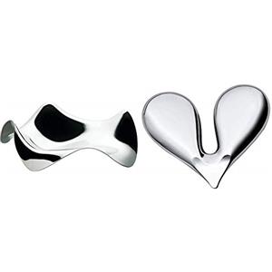 Alessi Blip PG02 - Posacucchiaio di Design in Acciaio Inox, Lucido & Nut Splitter JHT01 Schiaccianoci di Design in Acciaio Inox Lucido