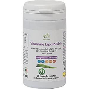 Benessence - Vitamine A, D, E, K Liposolubili, Coenzima Q10 e Aloe Vera Bio - 60 capsule