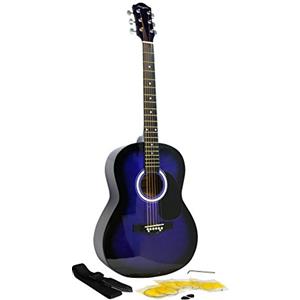 Martin Smith Chitarra acustica con corde, plettri e tracolla per chitarra,Blu