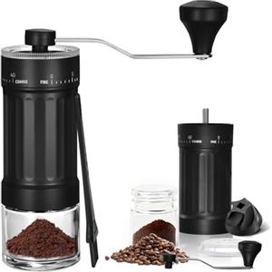LUOJINYI Macinacaffè manuale, regolabile in 40 livelli con capacità di 30 g, macinino conico ad alta precisione con manovella, macinacaffè manuale portatile per espresso, Pour Over, French Press