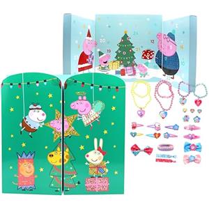 Joy Toy Peppa Pig calendario d'avvento con gioielli e accessori per capelli 28x7x28 cm