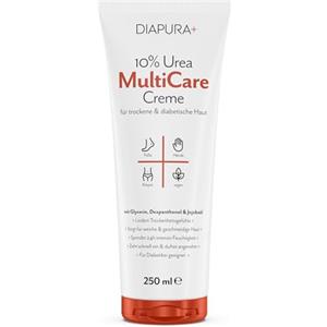 DIAPURA Crema 10% Urea Multicare - Cura intensiva per pelle secca e pruriginosa | Con glicerina, dexpantenolo e olio di jojoba | per corpo, piedi e mani | anche per diabetici | 250 ml
