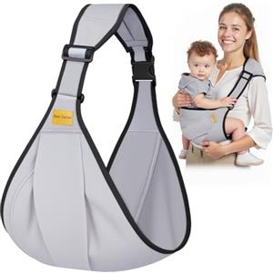 AOOWU Fascia Porta Bambino, Morbido Laterale Fascia Neonato, Fascia Porta Bebe Regolabile, Portatile Ergonomico Marsupio Neonato, per 0-36 Mesi, Capacità di Carico Massima di 25 Kg