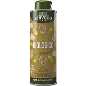 BENVOLIO Olio al Tartufo Bianco Biologico - BENVOLIO 1938 | 250 ml - Condimento a base di olio Extravergine di Oliva Biologico e Vero Tartufo Bianco Fresco, Olio Tartufato, Olio Aromatizzato al Tartufo Bianco