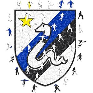 Iconic Puzzles - Inter Retro Logo, Puzzle di Legno con licenza ufficiale, 100% sostenibile, regalo per adulti e bambini, taglia S, 150 Pz