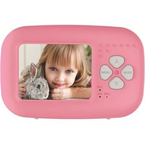 MeevrgR Lettore MP3 con display HD da 2 0 pollici con funzione di stampa per fotocamera Instax, cattura foto, stampa sdraiata e riproduci musica (rosa)