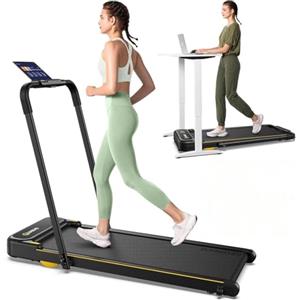 UREVO Smart Tapis Roulant con App, 3-in-1 Tapirulan Pieghevole con Maniglie di Sicurezza, Display LED Doppio, 1-10 km/h Walking Pad Sottoscrivania per Casa e Ufficio, con Telecomando