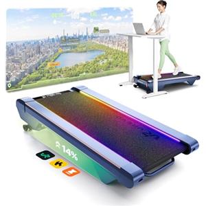 UREVO Tapis Roulant Inclinazione Doppia Automatica Del 14% Con SmartAPP, Tapirulan Elettrico Professionale, Telecomando LED,Motore Silenziosa &Senza Spazzolee,Walking Pad per Casa/Uffcio