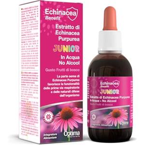 Optima Naturals Echinacea Benefit Estratto No Alcool Junior - favorisce il benessere delle vie respiratorie e supporta le naturali difese dell'organismo, con Echinacea Purpurea 50 ml