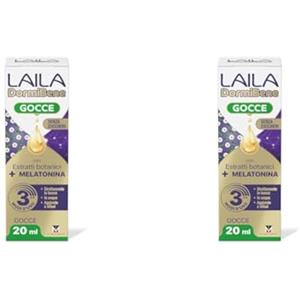Laila DormiBene Gocce Integratore alimentare per il sonno con Estratti Botanici e Melatonina per favorire un rapido addormentamento, Confezione da 40 ml, Senza zuccheri, Senza alcool