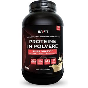 Eafit Proteine in Polvere Whey 2,2kg Gusto Vaniglia | 31 g per Shaker Proteine | Whey Protein Concentrate e Isolate | BCAA + L-Glutammina + Taurina | Integratore per Massa Muscolare | Con 11 Vitamine