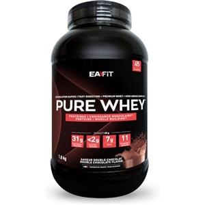 Eafit Pure Whey EAFIT Doppio Cioccolato 1,8 kg, Proteine in Polvere del Siero di Latte, Proteine WP tri-fonte, Aminoacidi ed Enzimi Digestivi, Sviluppo Muscolare, Assimilazione Rapida,Certif Anti-doping