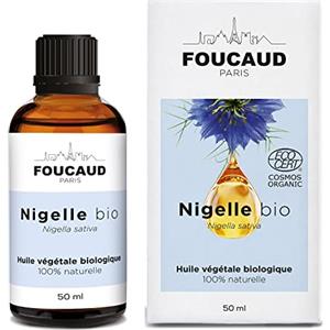 FOUCAUD | Olio vegetale di Nigella Sativa | BIOLOGICO | 100% Naturale | Purificante | Favorisce la Crescita dei Capelli | Purifica il Cuoio Capelluto | 50 ml| Marca Francese Nata nel 1946