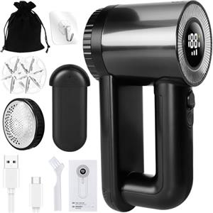 IGUGI Levapelucchi Elettrico,Levapelucchi Ricaricabile,Togli Pelucchi Elettrico,3 Livelli di Potenza Regolabili,Leva Pelucchis con 2 Lame per Abbigliamento,Lana,Maglioni,Tessuti