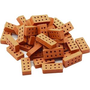 OYUUJII Mini Mattoni in Miniatura,50 Pezzi Mini Mattoncini Piccoli Modello di Mattoni Rossa Mattoncini Costruzioni per Micro Paesaggio,DIY Casa Delle Bambole Costruire Case