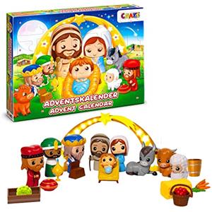 Craze, Calendario avvento Bambini, Calendario dell' avvento, Giocattoli per Bambini, 24 sorprese, Natale Decorazioni, presepe Accessori