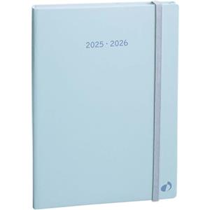 Quo Vadis 161010Q Agenda PLAN WEEK Multilingua Anno 2025-2026 Colore Blu Chiaro Formato 16x24cm Settimanale 16 Mesi Settembre-Dicembre Carta Bianca Copertina Rigida Pastel con Elastico