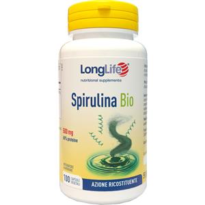 Longlife Spirulina Bio 500 mg - Integratore Ricostituente in 100 Capsule Vegetali per Vegetariani e Vegani