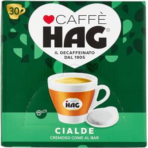cafe HAG Hag - Caffè in Cialde ESE Decaffeinato - 30 cialde - Miscela Espresso per Macchina Portafiltro Monodose - Caratterizzato da un Aroma e Gusto Delicati