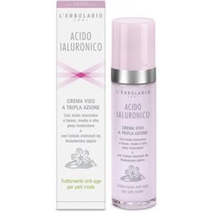 L'Erbolario Crema Viso Acido Ialuronico 50 ml - Trattamento Anti-Age per Pelli Miste con Cellule Staminali