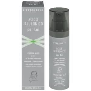 L'Erbolario Crema Viso Uomo 50ml - Idratante, Opacizzante e Anti-età con Acido Ialuronico