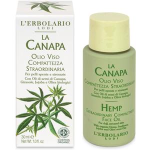L'Erbolario La Canapa Olio Viso Nutriente 30ml - Elasticizzante ed Emolliente per Pelli Spente e Stressate