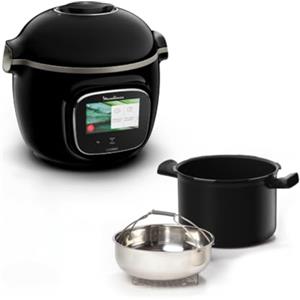 Moulinex CE9028 Cookeo Touch WiFi Multicooker, Touch Screen Interattivo, 1600W, Capacità 6L, Robot da Cucina Multifunzione con 13 Programmi Automatici, Ricette Pronte in Meno di 10 Minuti