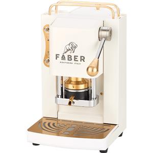 Faber Coffee OUTLET - Pro Mini Deluxe - Macchina Caffé a Cialde Espresso colore Pure White Ottone - PROMINIWHITEBASOTT - Ricondizionato