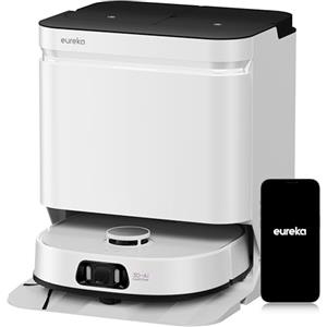 EUREKA J15 Ultra Robot Aspirapolvere Lavapavimenti, Potente Aspirazione 19.000 Pa, Lavaggio Mocio ad Acqua Calda a 75℃, Mappatura con AI, Pulizia Avanzata dei Bordi, Stazione Autopulizia