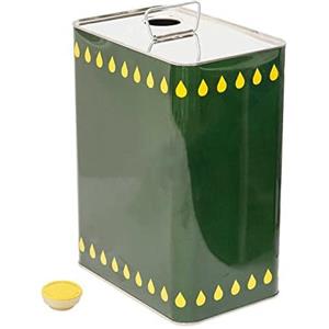 La zappa Lattina per olio con tappo, in metallo, a banda stagna (10 Litri/Confezione da 1 Pezzo)