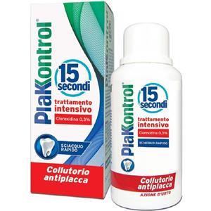 IDECO Srl Plakkontrol 15'' Collutorio Antiplacca con Clorexidina 0,3%, 250 ml, Protezione Lunga Durata, Azione Rapida