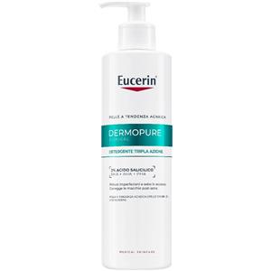 Eucerin DermoPure Clinical Detergente Tripla Azione 400 ml - Detergente per pelle grassa e a tendenza acneica con 2% Acido Salicilico