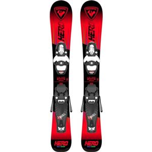 Rossignol - Pacchetto sci Hero Kid Pre Drilled + fissaggi Team 4 Gw Rosso Ragazzo - Dimensione 70 - Rosso