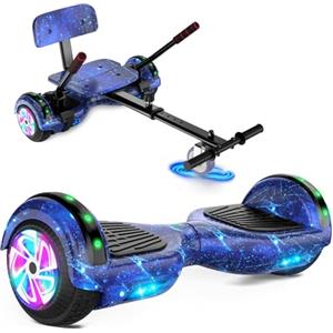 SISIGAD Hoverboard mit sitz, 6.5" Self Balancing Hover Board mit Bluetooth-Lautsprechern und LED-Lichtern für Kinder und Erwachsene (Include Sitz Hoverboard)