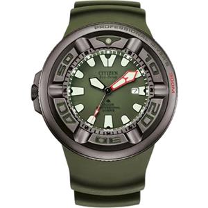 Citizen Orologio analogico al quarzo da uomo con cinturino in acciaio inox BJ8057-17X, verde, misura unica, cinghie