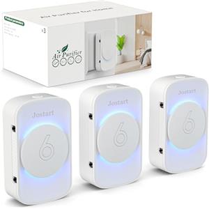 Jostart Filtro dell'aria ionizzatore, per appartamento, anallergico, confezione da 3 pezzi, silenzioso, per fumo, animali domestici, formaldeide e odori